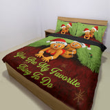 My Favorite Thing To Do This Christmas - Personalized Couple Bedding Set