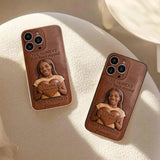The Moment Your Heart Stopped - Personalized Memorial 3D Embossed Leather Phone Case