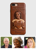 The Moment Your Heart Stopped - Personalized Memorial 3D Embossed Leather Phone Case