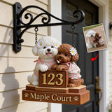 Dog Address Porch Sign - Personalized Dog Wooden Wall Mount Sign