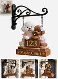 Dog Address Porch Sign - Personalized Dog Wooden Wall Mount Sign