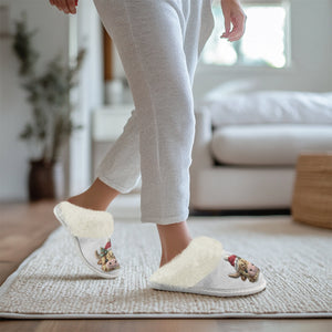Cute Highland Cow - Personalized Highland Cow Slippers With Fur Lining