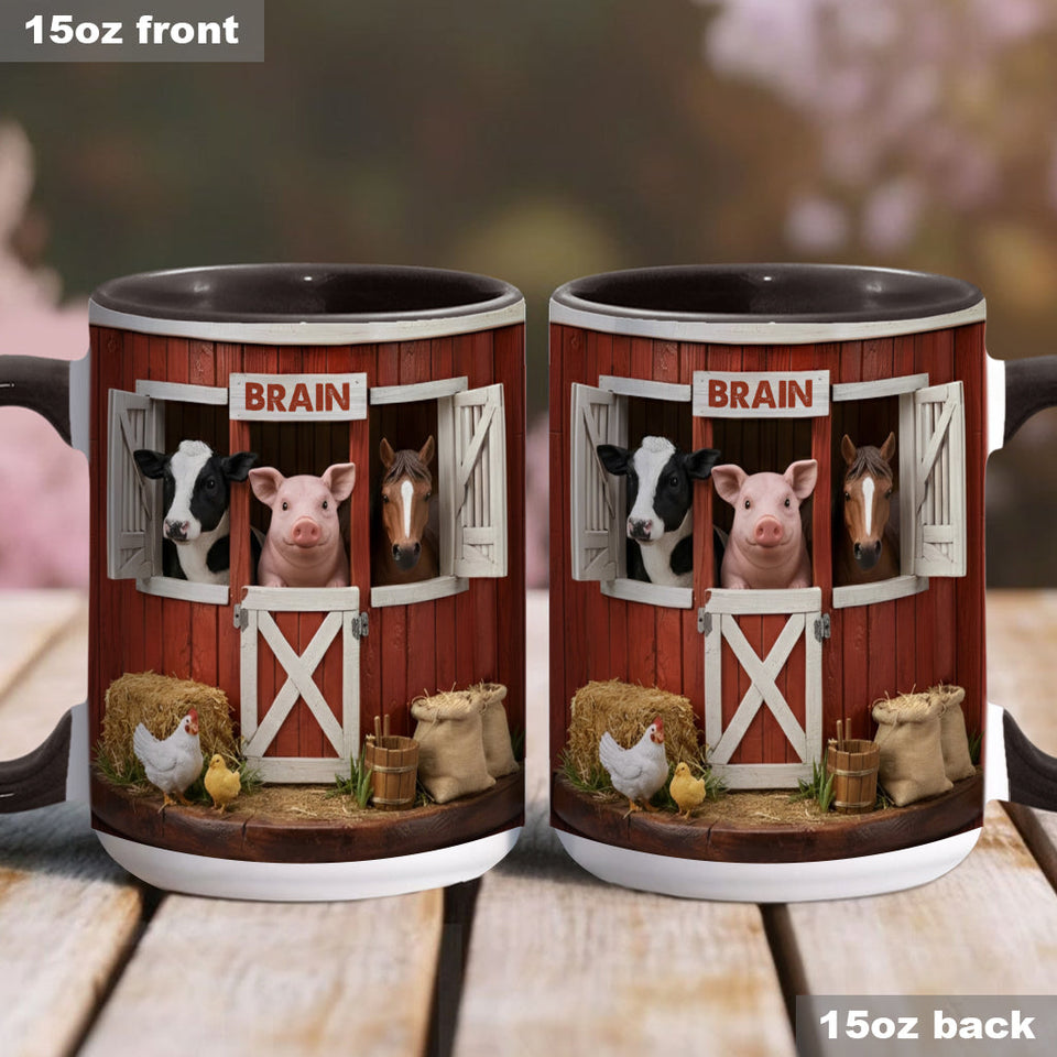 The Red Barn - Personalized Farmer Accent Mug