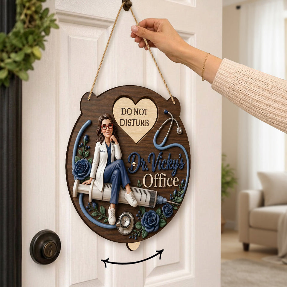 My Office - Personalized Nurse Spinner Sign Custom Shape
