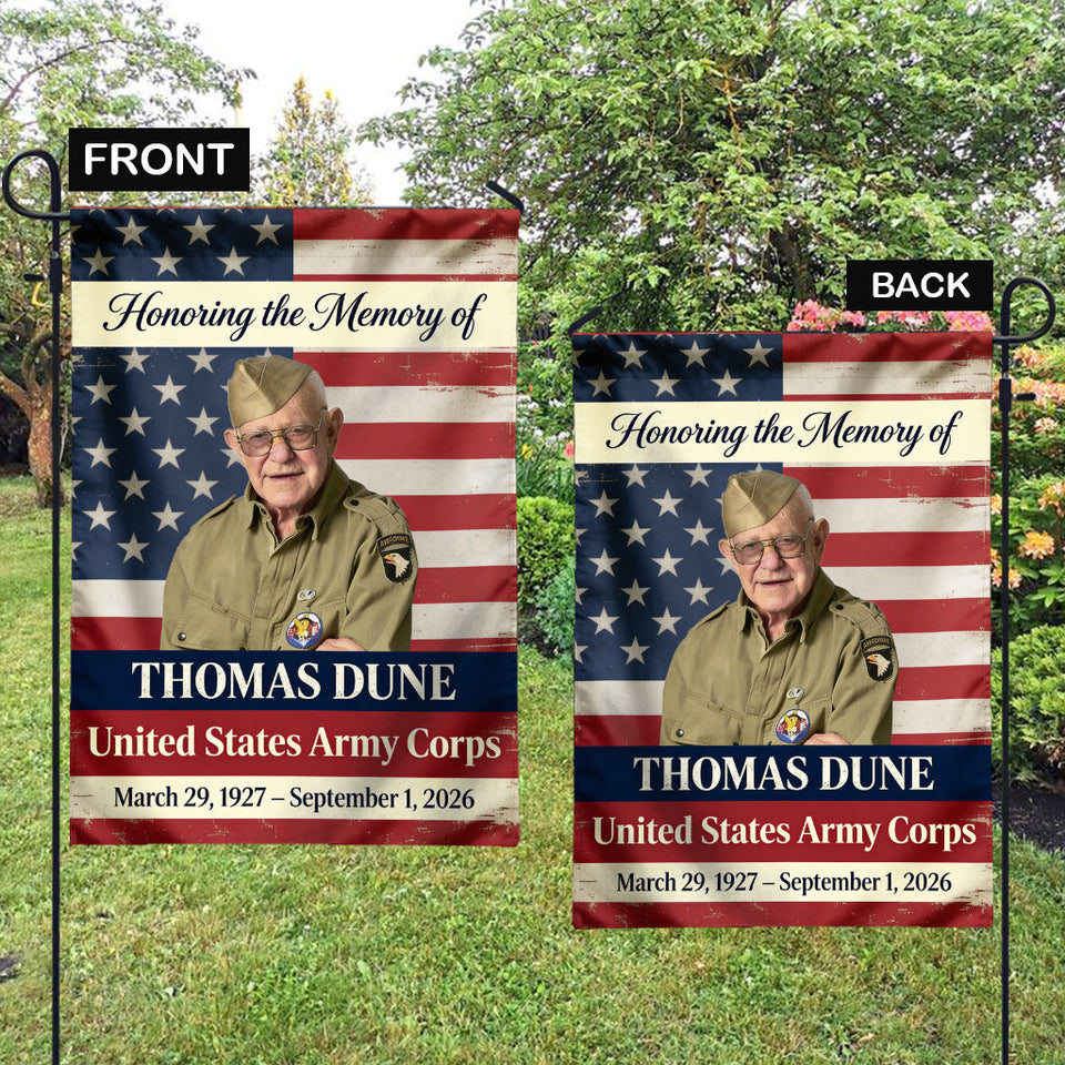 Military Memorial - Personalized Veteran Garden Flag
