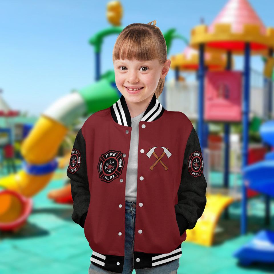 Custom Initial Jacket For Firefighter - Personalized Firefighter Varsity Jacket