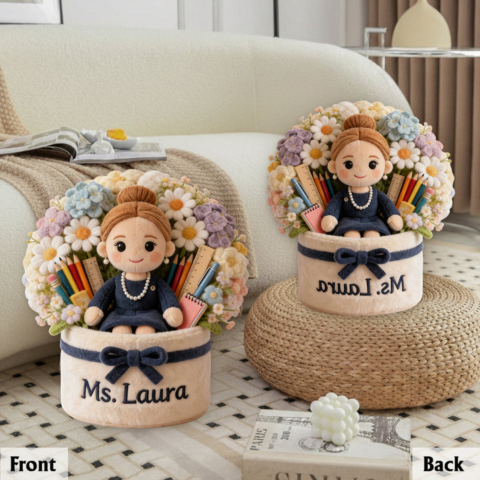 Teacher Plush Bouquet - Personalized Teacher Premium Faux Fur Pillow