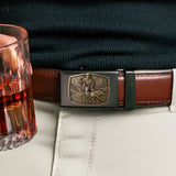 Custom Initial Name Letter Hunting Lover - Personalized Hunting Leather Belt With Shaped Buckle