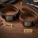 Custom Initial Name Letter Hunting Lover - Personalized Hunting Leather Belt With Shaped Buckle