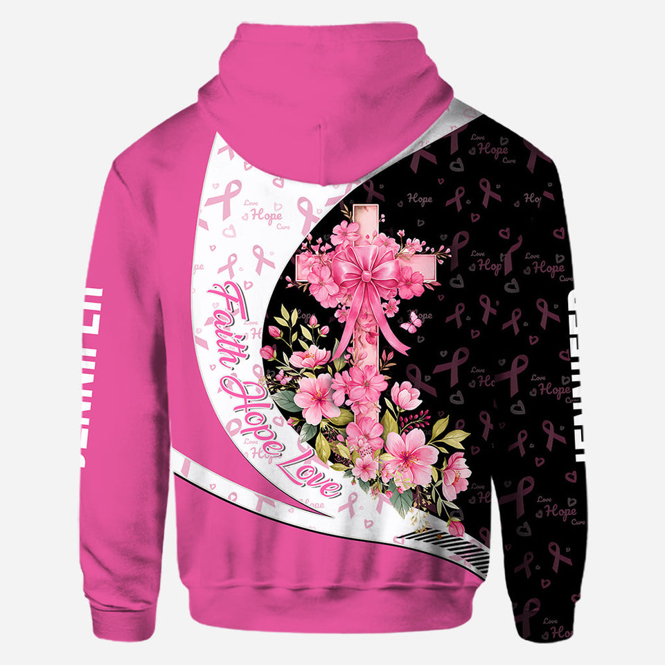 Breast Cancer Awareness – Faith Hope Love - Personalized Breast Cancer Awareness All Over Shirt