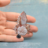 Praying Hands With Roses - Personalized Christian Pin