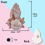 Praying Hands With Roses - Personalized Christian Pin