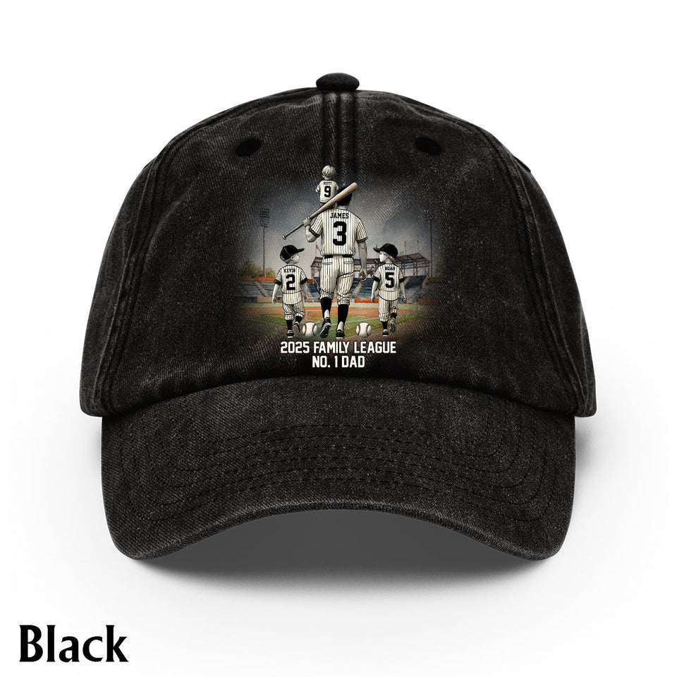 Family League - Personalized Father Washed Denim Cap