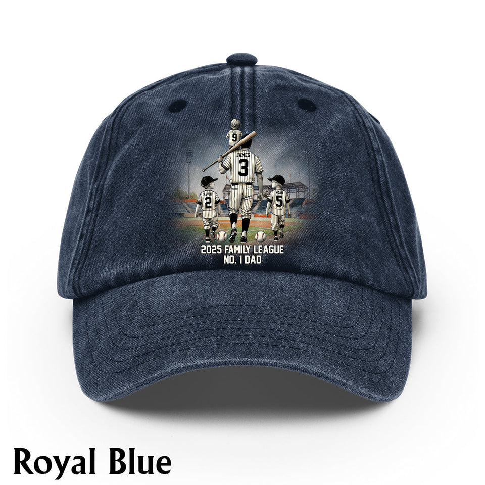 Family League - Personalized Father Washed Denim Cap