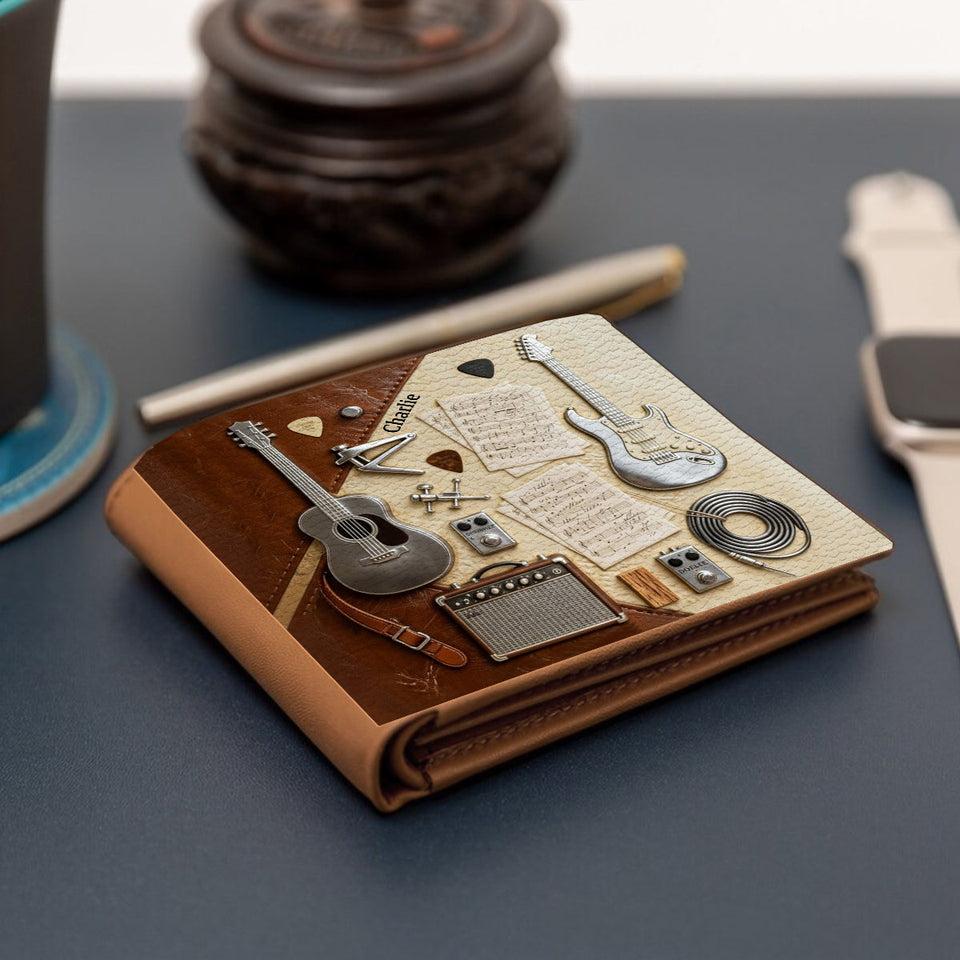 Guitarist - Personalized Guitar Leather Wallet