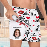 I Love You - Personalized Couple Men Swim Trunks With Liner