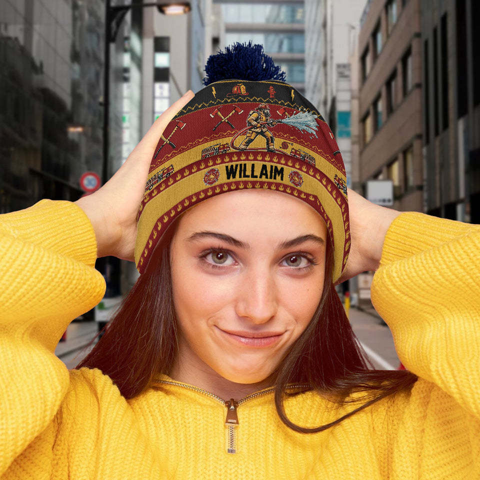Perfect Gift For Firefighter - Personalized Firefighter Beanie Hat