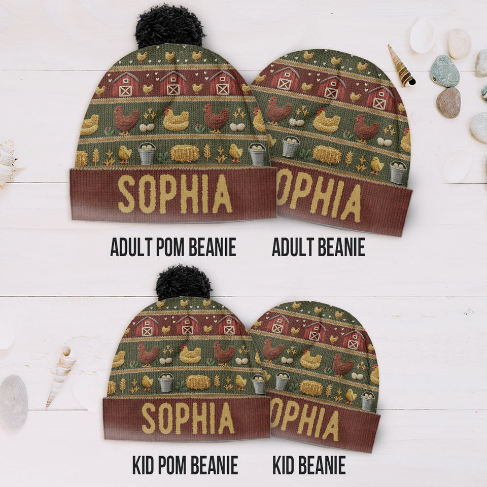 Crazy Chicken Lady - Personalized Chicken Beanie Hat