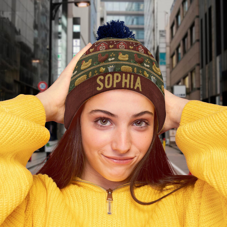 Crazy Chicken Lady - Personalized Chicken Beanie Hat