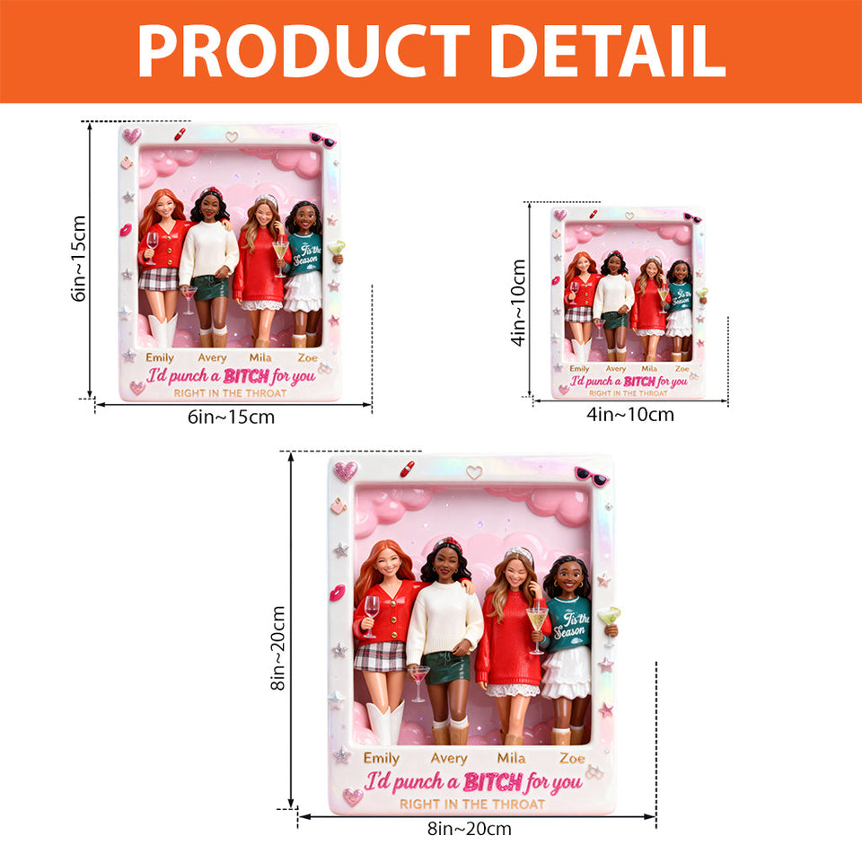 I'd Punch A B For You - Personalized Bestie Custom Shaped Acrylic Plaque