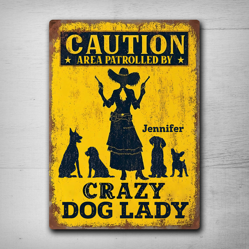 Crazy Cat/ Dog Lady - Personalized Dog Rectangle Metal Sign