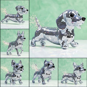 Mosaic Disco Cute Dogs - Personalized Dog Custom Shaped Acrylic Plaque