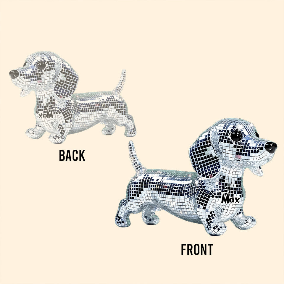 Mosaic Disco Cute Dogs - Personalized Dog Custom Shaped Acrylic Plaque