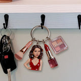 Custom Any Photo - Personalized Makeup Premium Keychain With Charms