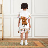 Floral Highland Cow - Personalized Highland Cow Kid T-shirt & Shorts