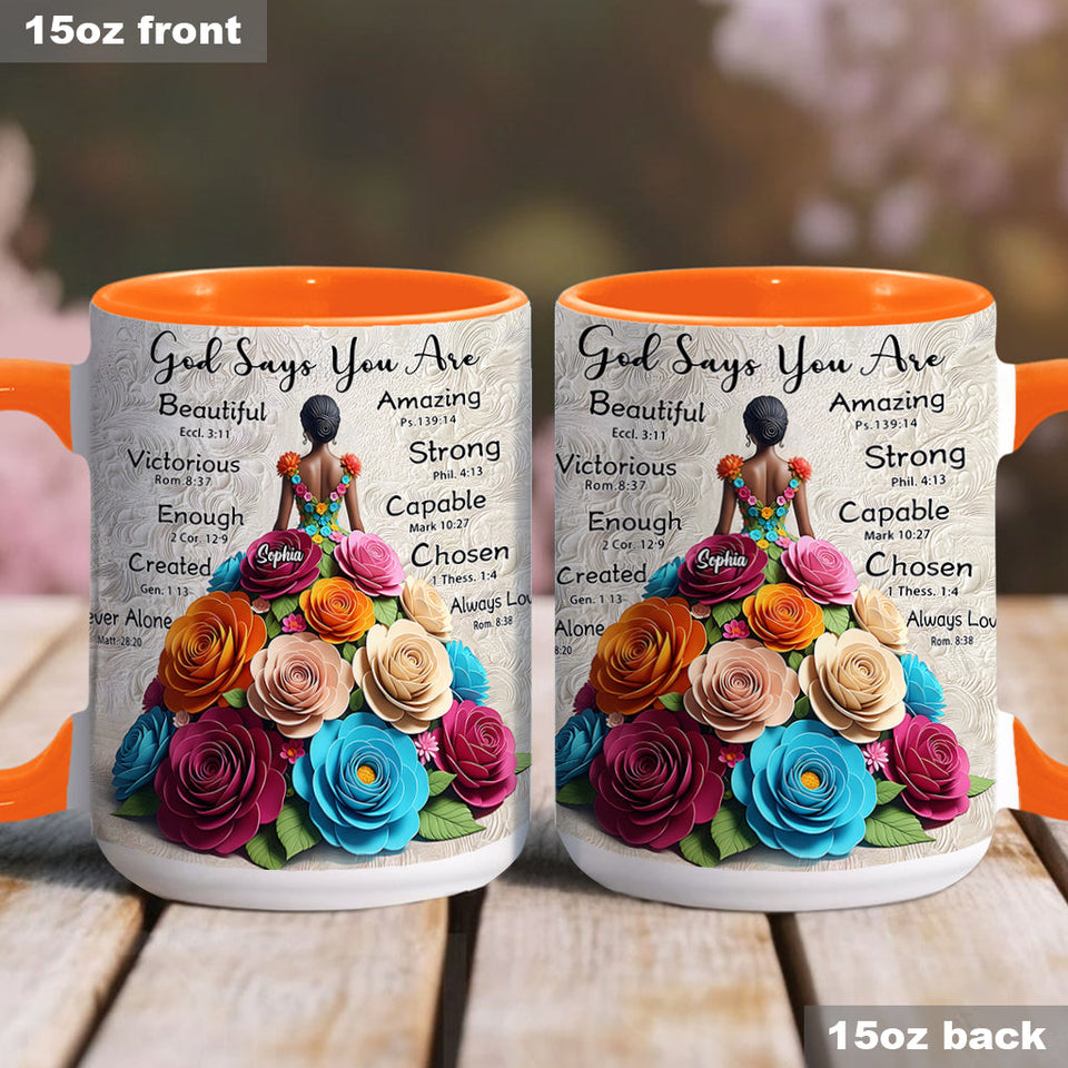 God Says You Are - Personalized African American Accent Mug