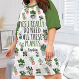 Just A Girl Who Loves Gardening - Personalized Gardening Sleep T-shirt Dress