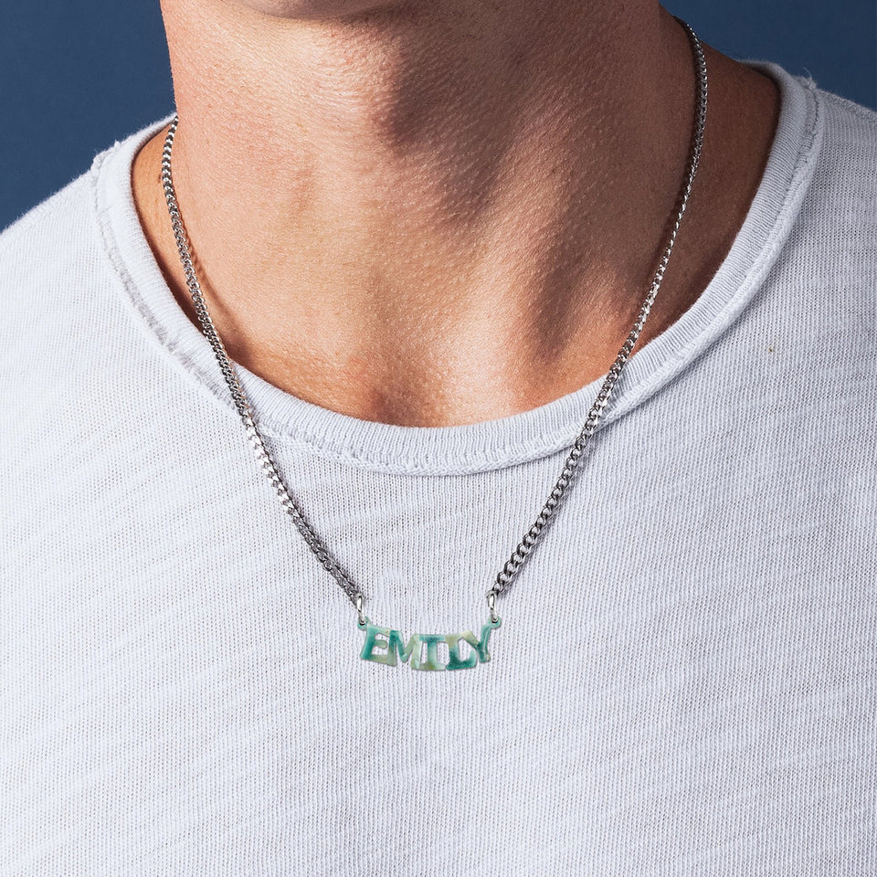 Sea Glass - Personalized Sea Lover Custom Shaped Pendant Necklace