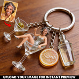 Custom Any Photo - Personalized Cocktail Keychain With Charms