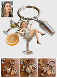 Custom Any Photo - Personalized Cocktail Keychain With Charms