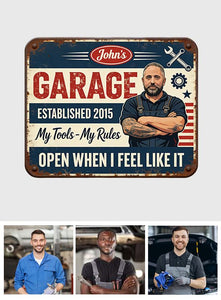 Mechanic's Garage - Personalized Mechanic Cut Metal Sign