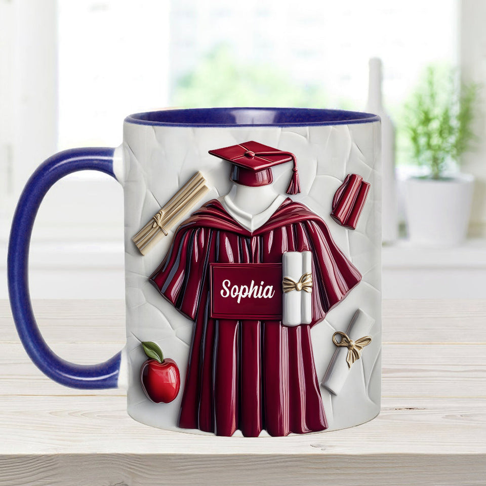 Milestone Of A Journey - Personalized Graduation Accent Mug