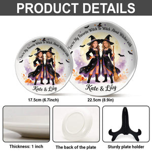 Witch Besties - Personalized Witch Ceramic Round Plate