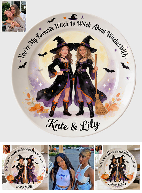 Witch Besties - Personalized Witch Ceramic Round Plate