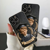 Graduation Gift - Personalized Graduation 3D Embossed Leather Phone Case