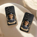 Graduation Gift - Personalized Graduation 3D Embossed Leather Phone Case