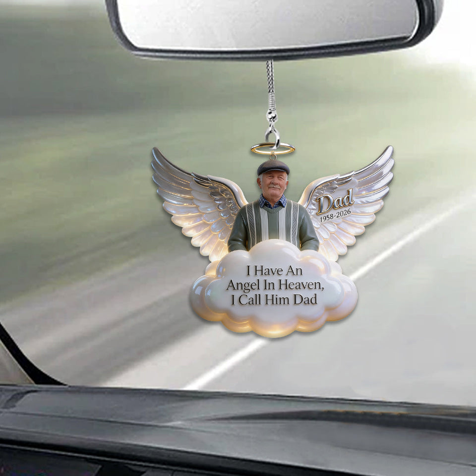 Angel Wing - Personalized Memorial Car Ornament