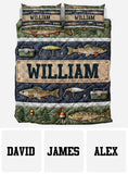 Hooked On Fishing - Personalized Fishing Quilt Set