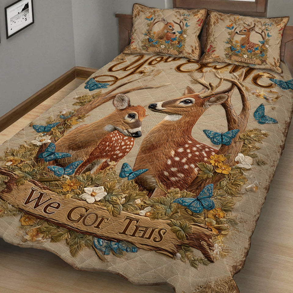 You & Me We Got This - Personalized Hunting Quilt Set