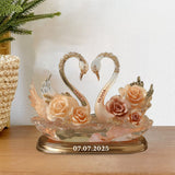 Enternal Love, Swan Couple - Personalized Couple Custom Shaped Acrylic Plaque