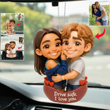 Drive Safe - Personalized Couple Transparent Car Ornament
