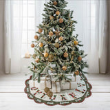 Personalized Christmas Tree Skirt, Family Initials Patch - Personalized Family Shaped Tree Skirt