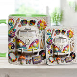 Love Hope Peace - Personalized Hippie Accent Mug & Coaster