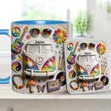 Love Hope Peace - Personalized Hippie Accent Mug & Coaster
