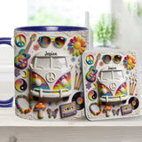 Love Hope Peace - Personalized Hippie Accent Mug & Coaster