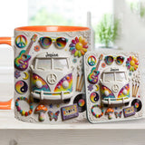 Love Hope Peace - Personalized Hippie Accent Mug & Coaster